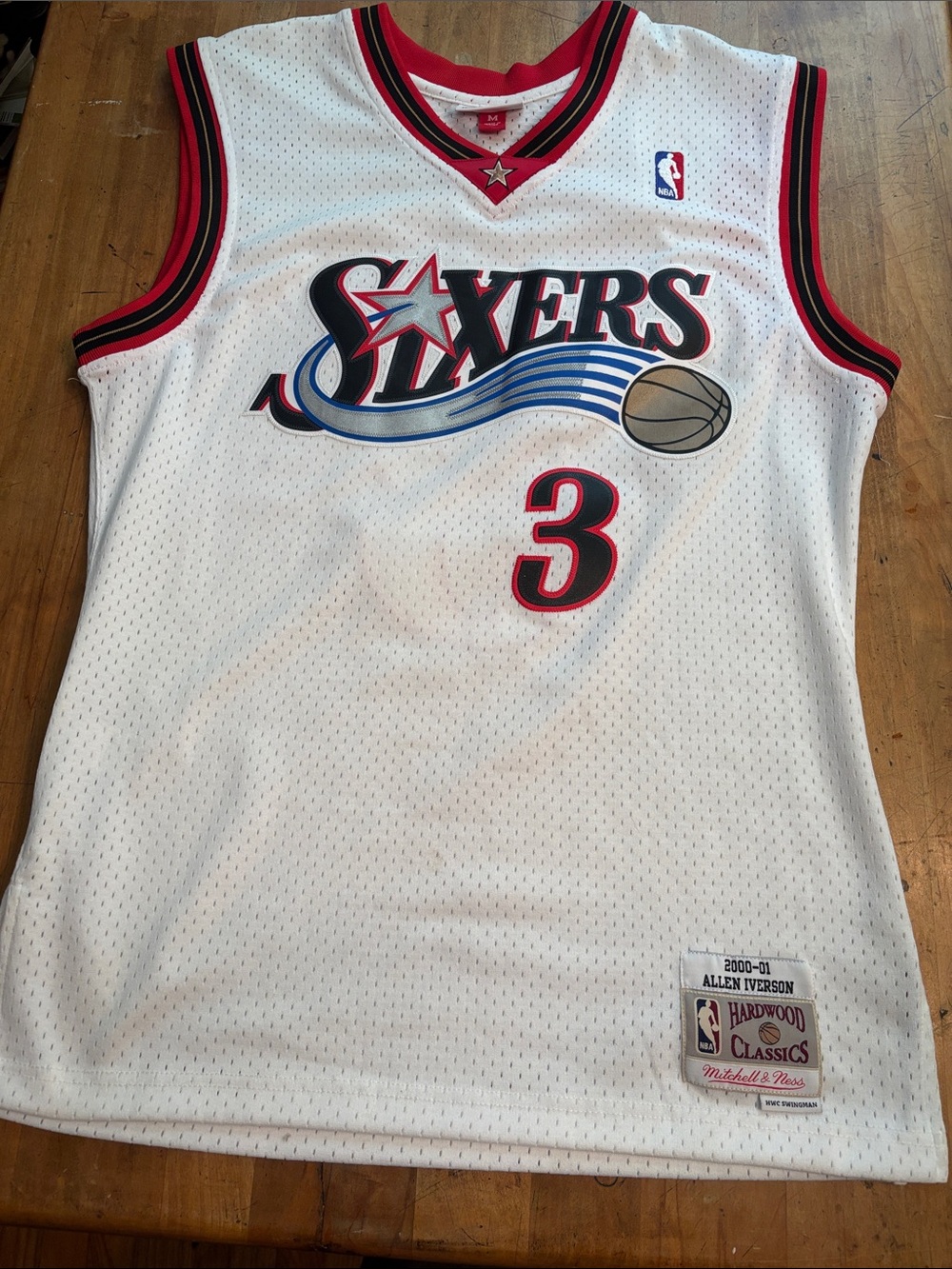 Allen Iverson Mitchell & Ness White Sixers #3 Hardwood Classics Jersey